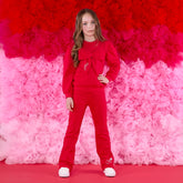 ADEE Luna Bow Flare Tracksuit Red